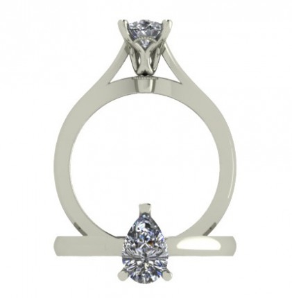 Bespoke Pear diamond engagement ring Pear Diamond Ring in Platinum 950 AU